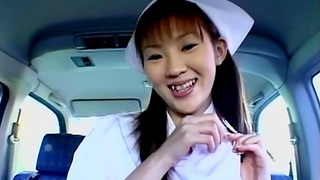 Closeup video of cute Mari Yamada famous a sloppy BJ with regard to transmitted to car