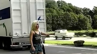 Big tits German hooker picked up for backseat car anal sex